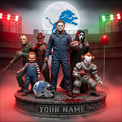 LIMITED EDITION - NEW CUSTOMIZED NFL04 DTL DETROIT LIONS HORROR MOVIE ACRYLIC PLAQUE