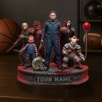 LIMITED EDITION - NEW CUSTOMIZED NFL24 NOS NEW ORLEANS SAINTS HORROR MOVIE ACRYLIC PLAQUE