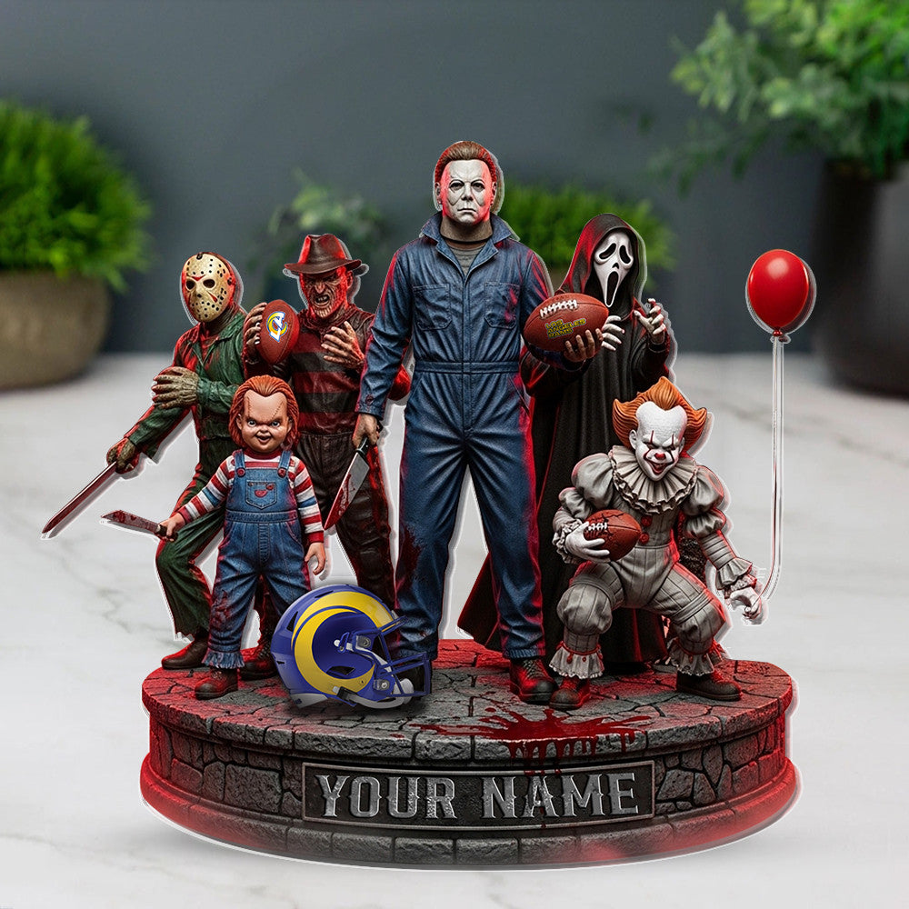 LIMITED EDITION - NEW CUSTOMIZED NFL22 LAR LOS ANGELES RAMS HORROR MOVIE ACRYLIC PLAQUE
