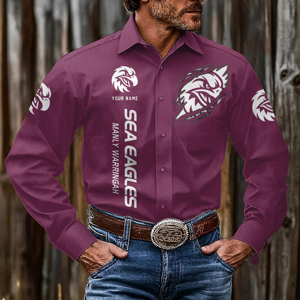 LIMITED EDITION - NEW 05 SEL CUSTOMIZED MEN'S LONG-SLEEVE BUTTON-UP SHIRT