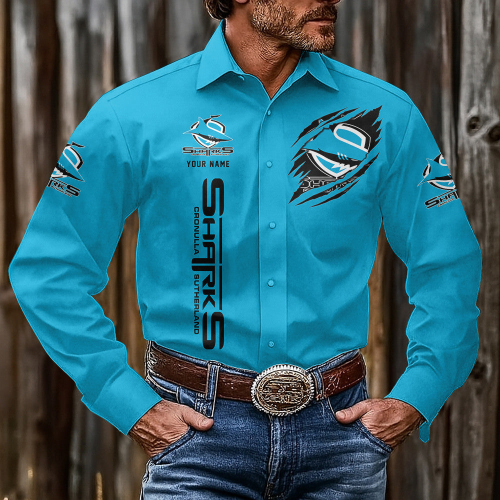 LIMITED EDITION - NEW 08 CNS CUSTOMIZED MEN'S LONG-SLEEVE BUTTON-UP SHIRT