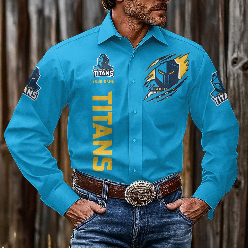 LIMITED EDITION - NEW 09 GCT CUSTOMIZED MEN'S LONG-SLEEVE BUTTON-UP SHIRT