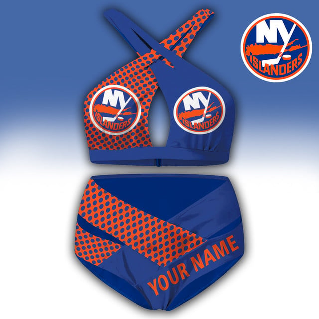 LIMITED EDITION - NEW CUSTOMIZED NHL25 NYI NEW YORK ISLANDERS WOMEN'S CROSS SWIMSUIT UNDERWEAR