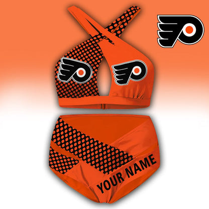 LIMITED EDITION - NEW CUSTOMIZED NHL27 PPF PHILADELPHIA FLYERS WOMEN'S CROSS SWIMSUIT UNDERWEAR