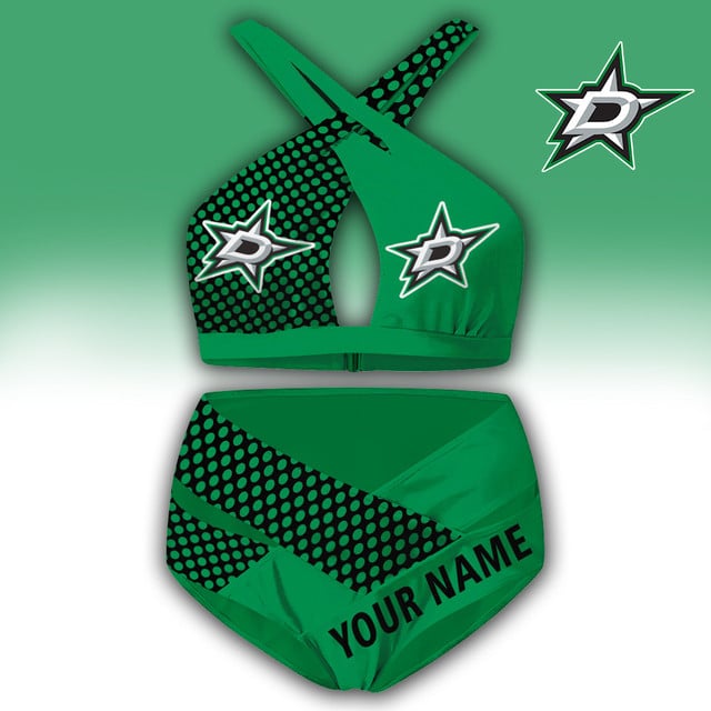 LIMITED EDITION - NEW CUSTOMIZED NHL15 DLS DALLAS STARS WOMEN'S CROSS SWIMSUIT UNDERWEAR
