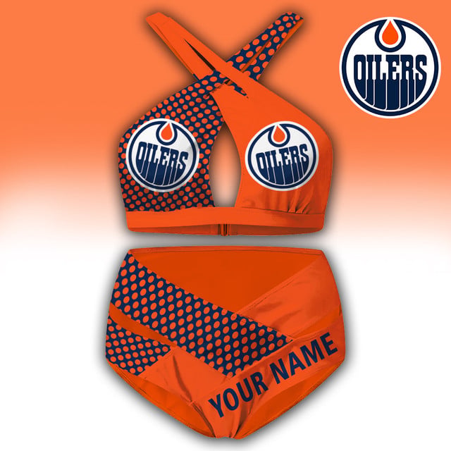 LIMITED EDITION - NEW CUSTOMIZED NHL03 EMO EDMONTON OILERS WOMEN'S CROSS SWIMSUIT UNDERWEAR