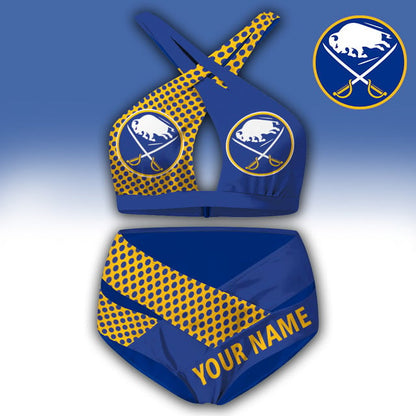 LIMITED EDITION - NEW CUSTOMIZED NHL28 BFS BUFFALO SABRES WOMEN'S CROSS SWIMSUIT UNDERWEAR