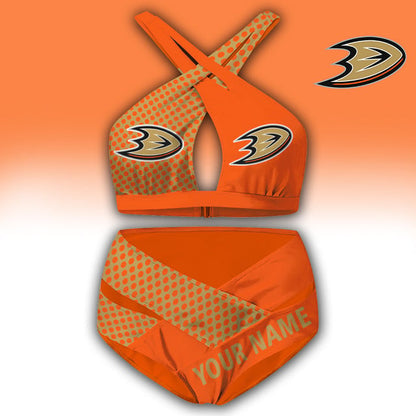 LIMITED EDITION - NEW CUSTOMIZED NHL09 AHD ANAHEIM DUCKS WOMEN'S CROSS SWIMSUIT UNDERWEAR