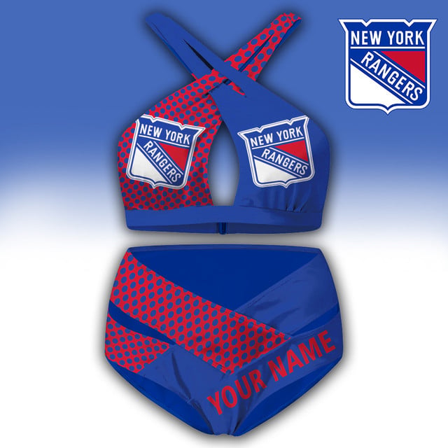 LIMITED EDITION - NEW CUSTOMIZED NHL24 NYR NEW YORK RANGERS WOMEN'S CROSS SWIMSUIT UNDERWEAR