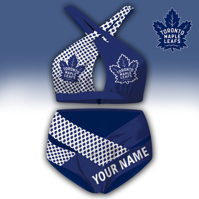 LIMITED EDITION - NEW CUSTOMIZED NHL23 TML TORONTO MAPLE LEAFS WOMEN'S CROSS SWIMSUIT UNDERWEAR