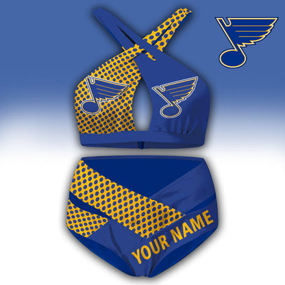 LIMITED EDITION - NEW CUSTOMIZED NHL14 SLB ST. LOUIS BLUES WOMEN'S CROSS SWIMSUIT UNDERWEAR