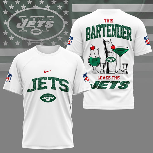 LIMITED EDITION - NEW CUSTOMIZED NFL25 NYJ NEW YORK JETS BARTENDER FAN 3D SHIRT