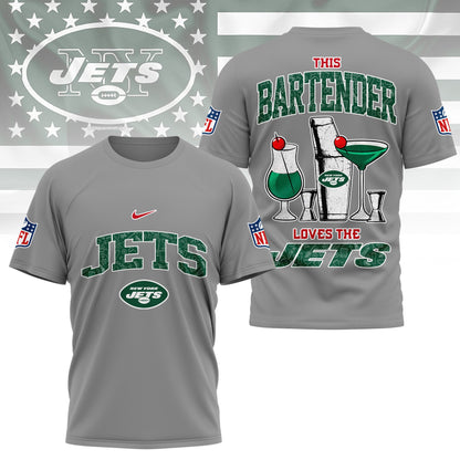 LIMITED EDITION - NEW CUSTOMIZED NFL25 NYJ NEW YORK JETS BARTENDER FAN 3D SHIRT
