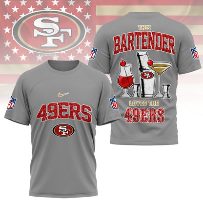 LIMITED EDITION - NEW CUSTOMIZED NFL11 SF49 SAN FRANCISCO 49ERS BARTENDER FAN 3D SHIRT