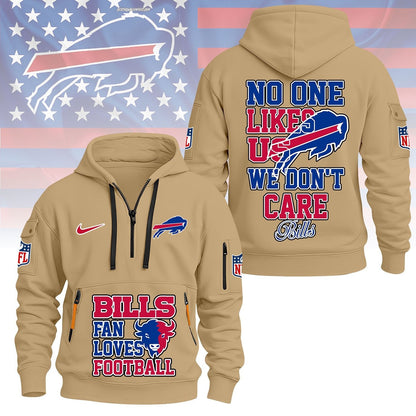 LIMITED EDITION - NEW CUSTOMIZED NFL03 BFB BUFFALO BILLS QUARTER ZIP HOODIE