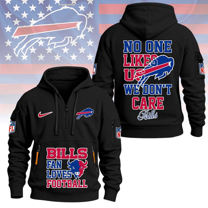 LIMITED EDITION - NEW CUSTOMIZED NFL03 BFB BUFFALO BILLS QUARTER ZIP HOODIE