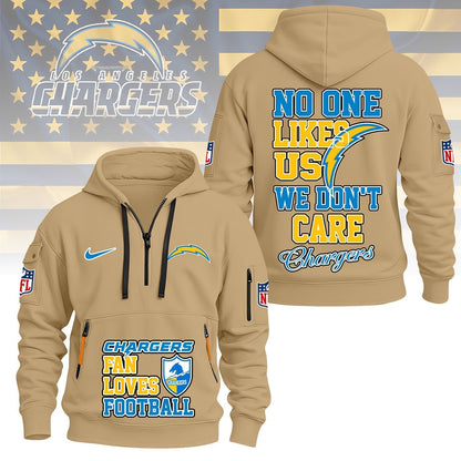 LIMITED EDITION - NEW CUSTOMIZED NFL09 LAC LOS ANGELES CHARGERS QUARTER ZIP HOODIE