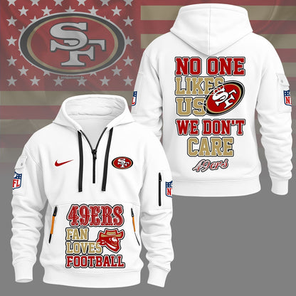 LIMITED EDITION - NEW CUSTOMIZED NFL11 SF49 SAN FRANCISCO 49ERS QUARTER ZIP HOODIE