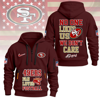 LIMITED EDITION - NEW CUSTOMIZED NFL11 SF49 SAN FRANCISCO 49ERS QUARTER ZIP HOODIE