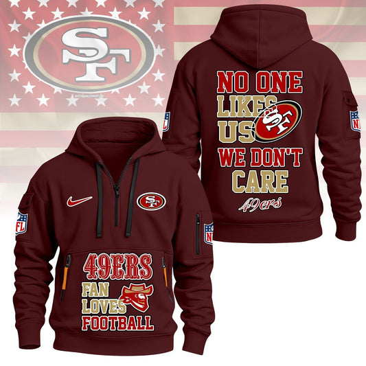 LIMITED EDITION - NEW CUSTOMIZED NFL11 SF49 SAN FRANCISCO 49ERS QUARTER ZIP HOODIE