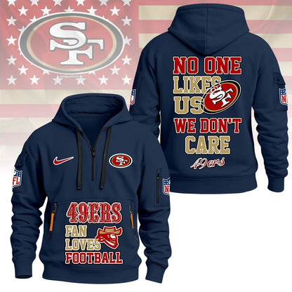 LIMITED EDITION - NEW CUSTOMIZED NFL11 SF49 SAN FRANCISCO 49ERS QUARTER ZIP HOODIE