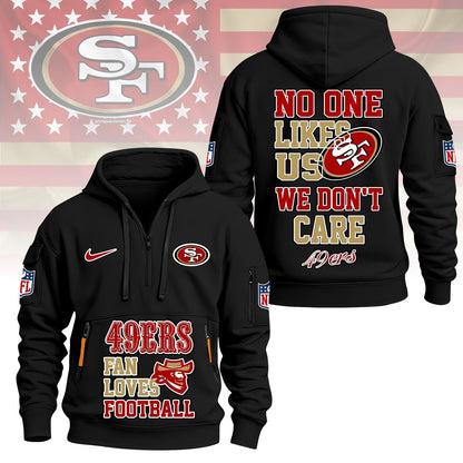 LIMITED EDITION - NEW CUSTOMIZED NFL11 SF49 SAN FRANCISCO 49ERS QUARTER ZIP HOODIE