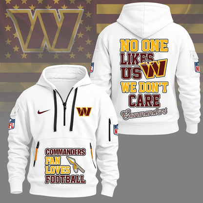 LIMITED EDITION - NEW CUSTOMIZED NFL12 WTC WASHINGTON COMMANDERS QUARTER ZIP HOODIE