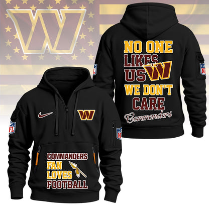 LIMITED EDITION - NEW CUSTOMIZED NFL12 WTC WASHINGTON COMMANDERS QUARTER ZIP HOODIE