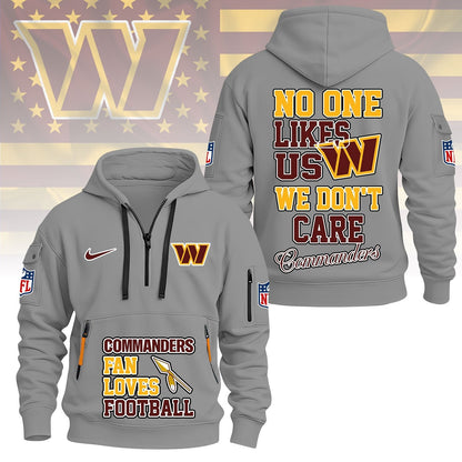 LIMITED EDITION - NEW CUSTOMIZED NFL12 WTC WASHINGTON COMMANDERS QUARTER ZIP HOODIE
