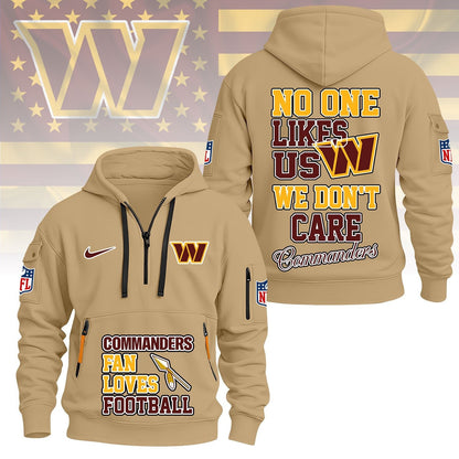 LIMITED EDITION - NEW CUSTOMIZED NFL12 WTC WASHINGTON COMMANDERS QUARTER ZIP HOODIE