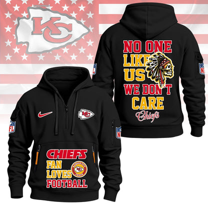 LIMITED EDITION - NEW CUSTOMIZED NFL01 KCC KANSAS CITY CHIEFS QUARTER ZIP HOODIE