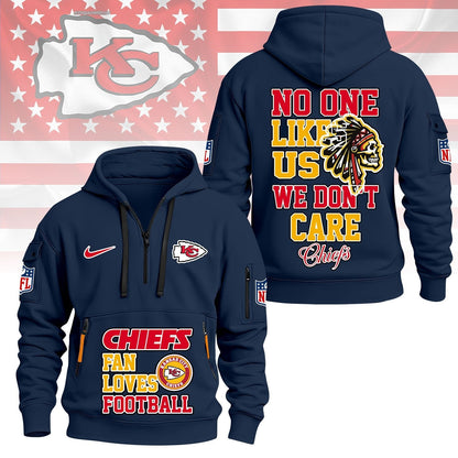LIMITED EDITION - NEW CUSTOMIZED NFL01 KCC KANSAS CITY CHIEFS QUARTER ZIP HOODIE