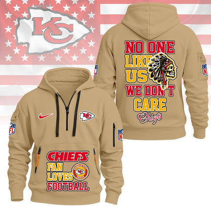 LIMITED EDITION - NEW CUSTOMIZED NFL01 KCC KANSAS CITY CHIEFS QUARTER ZIP HOODIE