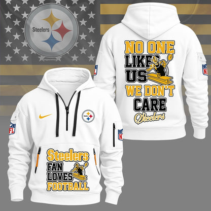 LIMITED EDITION - NEW CUSTOMIZED NFL14 PSB PITTSBURGH STEELERS QUARTER ZIP HOODIE