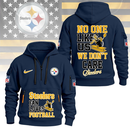 LIMITED EDITION - NEW CUSTOMIZED NFL14 PSB PITTSBURGH STEELERS QUARTER ZIP HOODIE