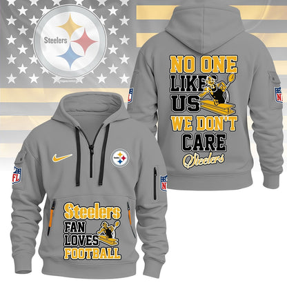 LIMITED EDITION - NEW CUSTOMIZED NFL14 PSB PITTSBURGH STEELERS QUARTER ZIP HOODIE