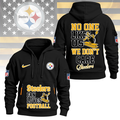 LIMITED EDITION - NEW CUSTOMIZED NFL14 PSB PITTSBURGH STEELERS QUARTER ZIP HOODIE