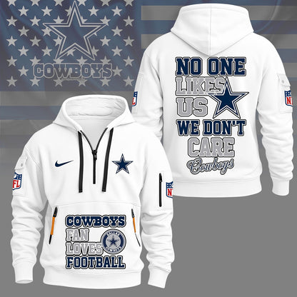LIMITED EDITION - NEW CUSTOMIZED NFL21 DCB DALLAS COWBOYS QUARTER ZIP HOODIE