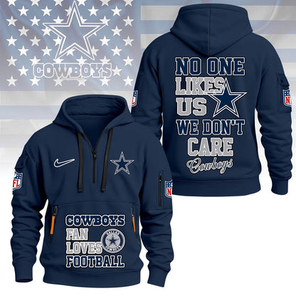 LIMITED EDITION - NEW CUSTOMIZED NFL21 DCB DALLAS COWBOYS QUARTER ZIP HOODIE