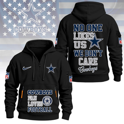 LIMITED EDITION - NEW CUSTOMIZED NFL21 DCB DALLAS COWBOYS QUARTER ZIP HOODIE