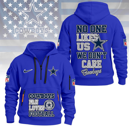 LIMITED EDITION - NEW CUSTOMIZED NFL21 DCB DALLAS COWBOYS QUARTER ZIP HOODIE