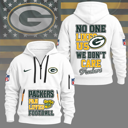 LIMITED EDITION - NEW CUSTOMIZED NFL08 GBP GREEN BAY PACKERS QUARTER ZIP HOODIE