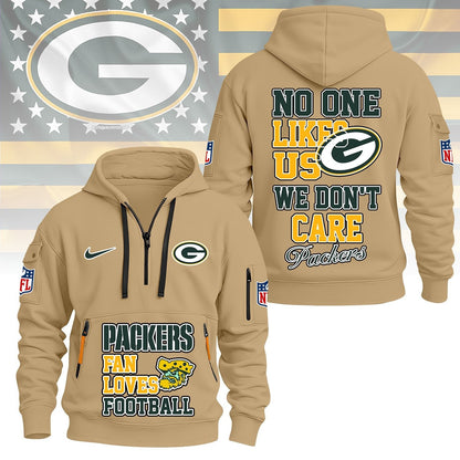 LIMITED EDITION - NEW CUSTOMIZED NFL08 GBP GREEN BAY PACKERS QUARTER ZIP HOODIE