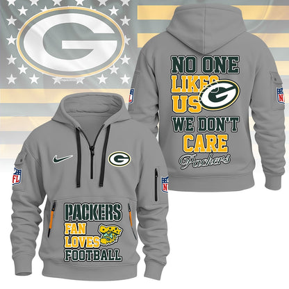 LIMITED EDITION - NEW CUSTOMIZED NFL08 GBP GREEN BAY PACKERS QUARTER ZIP HOODIE