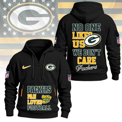 LIMITED EDITION - NEW CUSTOMIZED NFL08 GBP GREEN BAY PACKERS QUARTER ZIP HOODIE