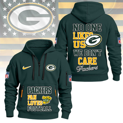 LIMITED EDITION - NEW CUSTOMIZED NFL08 GBP GREEN BAY PACKERS QUARTER ZIP HOODIE