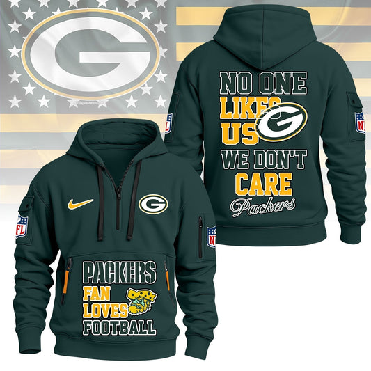 LIMITED EDITION - NEW CUSTOMIZED NFL08 GBP GREEN BAY PACKERS QUARTER ZIP HOODIE