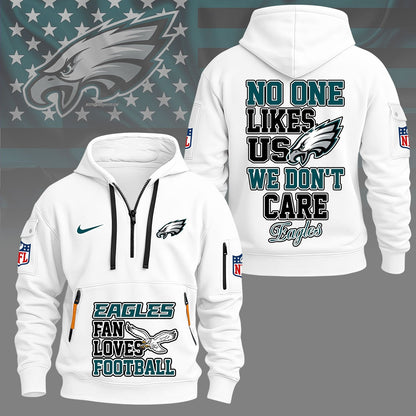 LIMITED EDITION - NEW CUSTOMIZED NFL02 PPE PHILADELPHIA EAGLES QUARTER ZIP HOODIE
