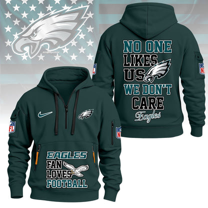 LIMITED EDITION - NEW CUSTOMIZED NFL02 PPE PHILADELPHIA EAGLES QUARTER ZIP HOODIE