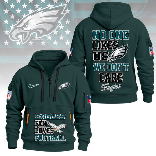 LIMITED EDITION - NEW CUSTOMIZED NFL02 PPE PHILADELPHIA EAGLES QUARTER ZIP HOODIE
